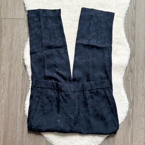 Theory Women's Navy Floral Jacquard Career Pants